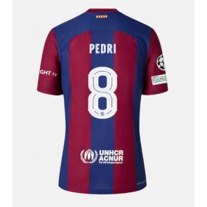 Lacne Muži Futbalové dres Barcelona Pedri Gonzalez #8 2023-24 Krátky Rukáv - Domáci